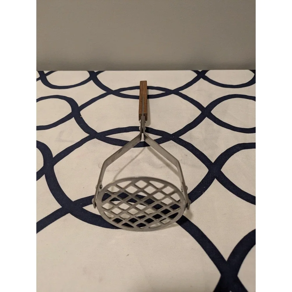 Vintage Stainless Steel Potato Masher Wood Handle | Taiwan Kitchen Utensil